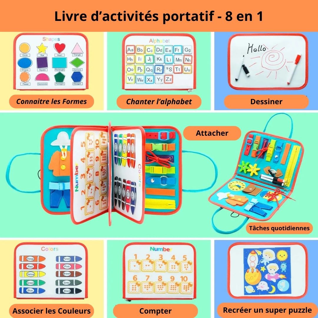 Jouet pour bébé - livre d'activités - Mini Touki